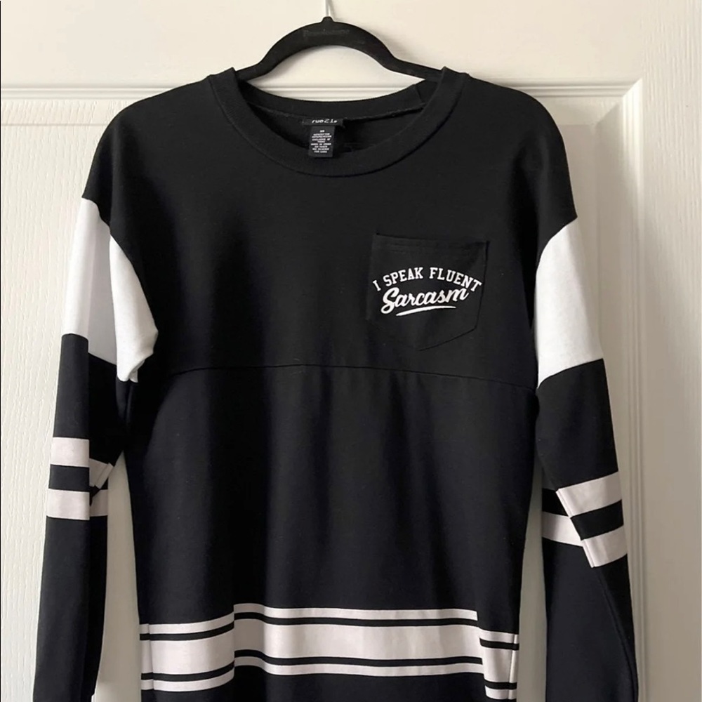 Black & White Bling Long Sleeve T-shirt